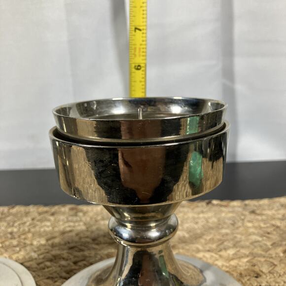 VTG Set Of 4 Towle Stainless Steel Weighted Candle Holders for Pillar Candles - Picture 4 of 9